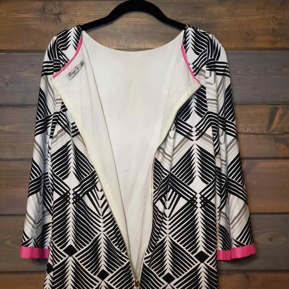 Eliza J Geometric Print 3/4 Sleeve Shift Dress Size 8 Multicolor - Picture 4 of 14